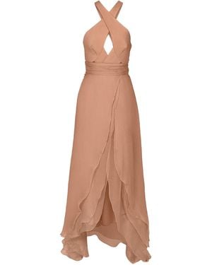 Anse Victorin Tiara Silk Dress - Brown