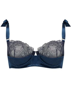 Voller the Corset Company Limited Aria Satin Balcony Bra - Blue