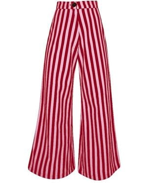 STATE OF GEORGIA The Boardwalk Wide Leg Trousers Whippy - Red