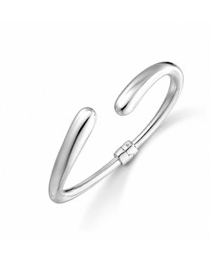 Gold & Honey High Polish Open Cuff Bracelet - White