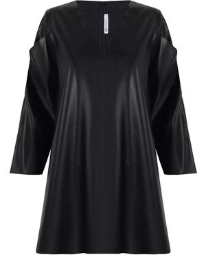 Mirimalist Vvv Leather Dress - Black