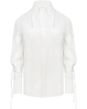 Mandragora Shirt Loose Fit Vena Ecru - White