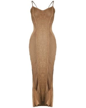 Zhenabia Neutrals Armour Dress Desert Sand - Brown