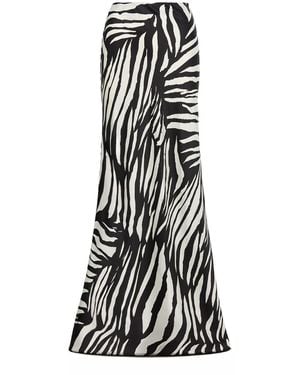 BLUZAT Zebra Printed Skirt - Black