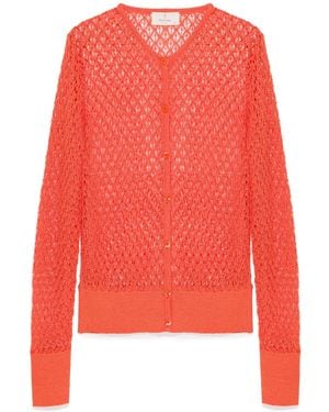 Peraluna Addison Openwork Knit Cardigan - Red