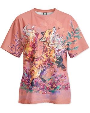 Aloha From Deer Fox Oversize T-Shirt - Pink
