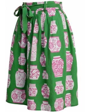 Mary Marshmallow Short Wrap Skirt - Green