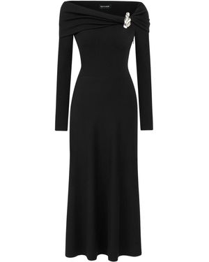 Nocturne One-Shoulder Midi Dress - Black