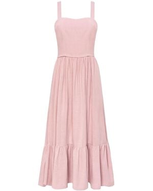 Mandragora Strappy Dress With Flounce - Pink