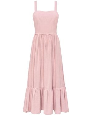 Mandragora Strappy Dress With Flounce - Pink