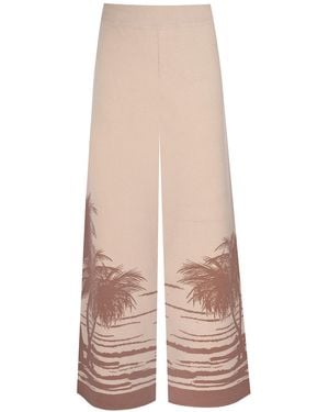 LOVEIST STORE Neutrals The Casa Pattern Wide-Leg Knit Trousers - Natural