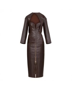 Herfetch Midi Power Dress - Brown