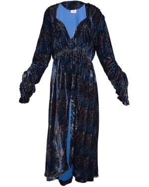 Natalia Petruch Eleanor Silk Velvet Coat - Blue