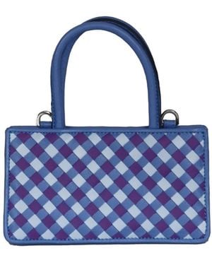 F3Rog by Rana Lilac Woven Leather Crossbody Piraye Bag - Blue