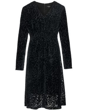 Smart and Joy Devore Velvet V-Neck Dress - Black