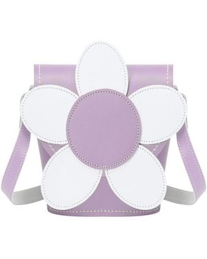 Zatchels Handmade Leather Daisy Barrel Bag - Purple