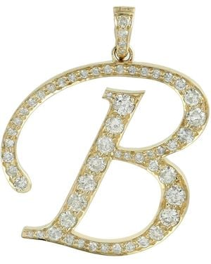 Artisan Diamond “B” Initial Pendant - Metallic
