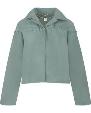 Gunda Hafner Ltd Light Cotton Waxed Jacket With Hood - Green