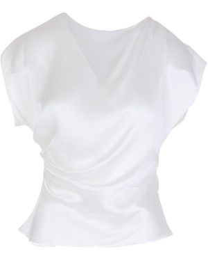 Eternoir Pearl Draped Top - White