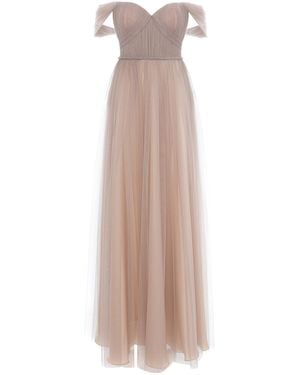 Acob a Porter Monica Long Tulle Dress - Brown