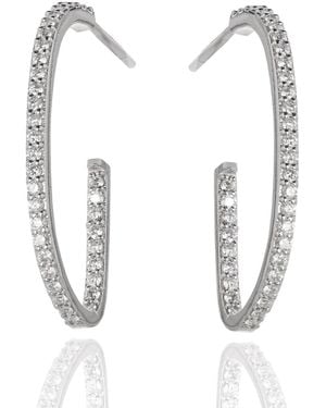 Kaizarin Diamond Hoop Earrings - Blue