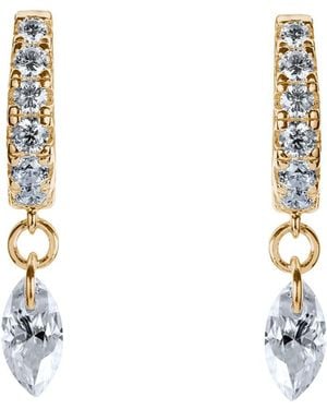 BLOOMTINE | Earth Angel HQ Illuminess Vermeil Floating Moissanite Huggies - Metallic
