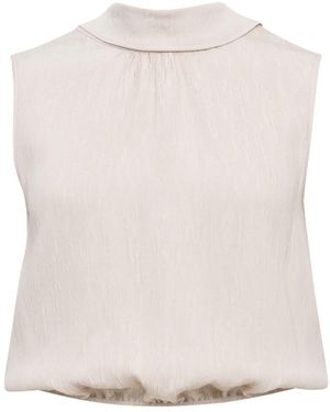 SÉLONE Selis Scarf-Tie Top Stone - White