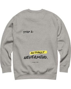 Anchor and Crew Heather Actually Nevermind Annotations Organic Cotton Sweatshirt - Grey