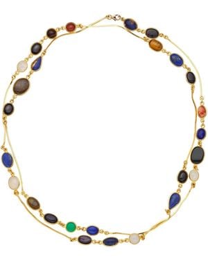 Preeti Sandhu Mosaic Necklace Multi-Stone - Metallic