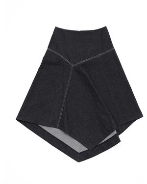 Belkys Studio Genevieve Asymmetrical Denim Skirt - Blue