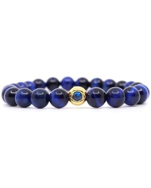 Shar Oke Tiger's Eye & Evil Eye Bracelet - Blue
