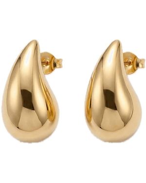 Elk & Bloom Small Chubby 14K Teardrop Drop Studs - White