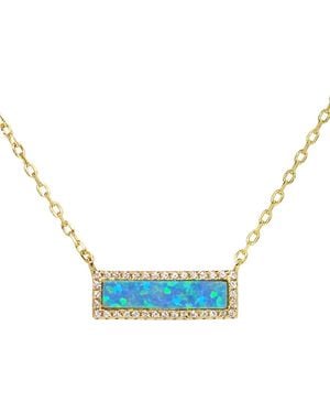 KAMARIA Reflection Opal Bar Necklace - Blue