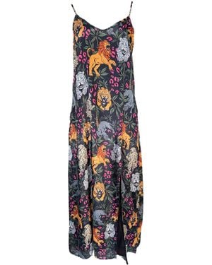 Any Old Iron Big Cats Long Dress - Blue