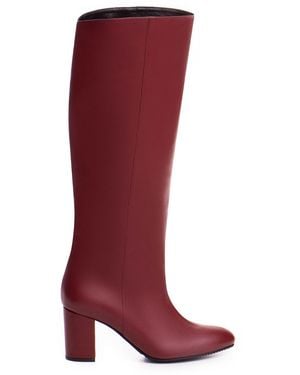 The 5Th Element Runa Burgundy Leather Slouch Boots - Red