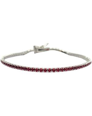 Harfi Ruby Gemstone Sterling Tennis Bracelet - Metallic