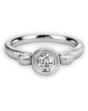 Adrian Ashley One Third Carat Ring. Natural Diamond Reclaimed From Vintage Jewellery - Metallic