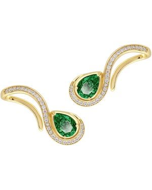 Arte Madrid Sierra Pavé Contour Climber Earrings - Metallic