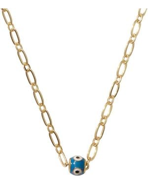 Alexie of Athens Evil Eye Bead Chain Necklace - Metallic