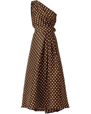 SACHA DRAKE Neutrals Gardenia One Shoulder Dress - Brown