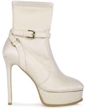 Rag & Co Neutrals Doesburg Satin Stiletto Ankle Boot - White