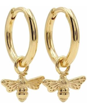 Dainty London New Bumble Bee Huggie Hoop Earrings - Metallic