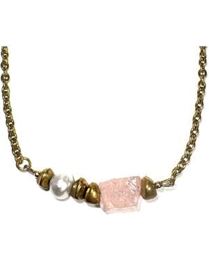 Rachel Nathan Meridian: Rose Quartz Necklace - Brown