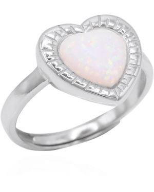 Luna Charles Roxanne Opal Heart Ring - Metallic
