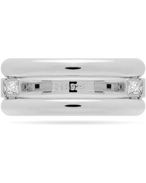 Meulien Round And Square Triple Band Convertible Ring With Cz - White