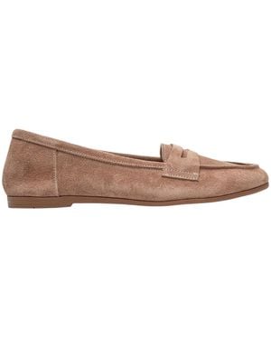 Forever & Always Shoes Dorothy Light Suede Leather Loafers - Gray