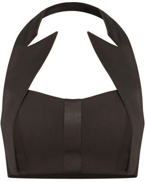 Tia Dorraine Femme Fatale Cropped Bustier Top - Black