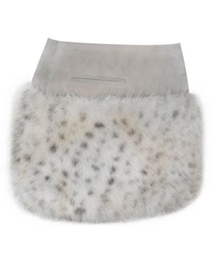 Miss Circle New York Neutrals Sariah Tan Suede Cheetah Low-Waisted Micro Skirt - Grey