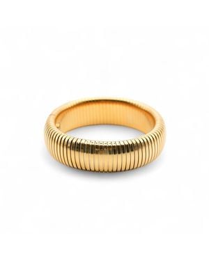 Miss Cecilia Ribbed Flex Bangle - Metallic