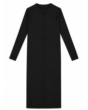 Rave on Trend Knitted Maxi Dress - Black